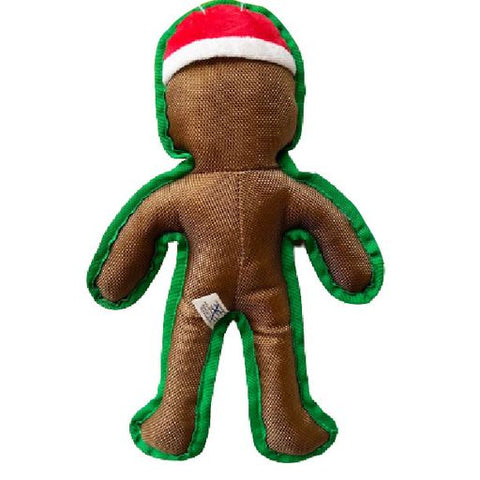 Show and Tail - Christmas Plush Gingerman dog play toy, "Deck The Paws" with durable squeaker inside - 12 -inch Festive Dog Toy. Show and Tail - Christmas Plush Gingerman dog play toy, "Deck The Paws" with durable squeaker inside - 12 -inch Festive Dog Toy.