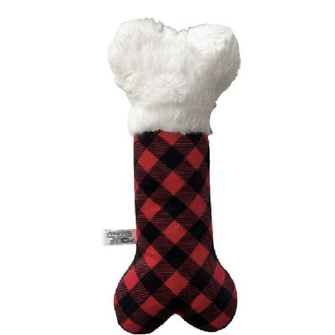 Show and Tail - Christmas Plush dog play toy, The Snow Bone - with festive print and a squeaker - Festive Dog Toy 12 Inch. Show and Tail - Christmas Plush dog play toy, The Snow Bone - with festive print and a squeaker - Festive Dog Toy 12 Inch.