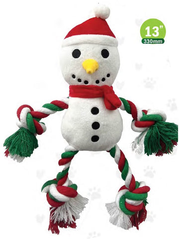 Show and Tail - Christmas Plush dog play toy, The Santa's Yelper - with Pull Me and I Rope function and Squeaker belly - Festive Dog Toy 13 Inch. Show and Tail - Christmas Plush dog play toy, The Santa's Yelper - with Pull Me and I Rope function and Squeaker belly - Festive Dog Toy 13 Inch.