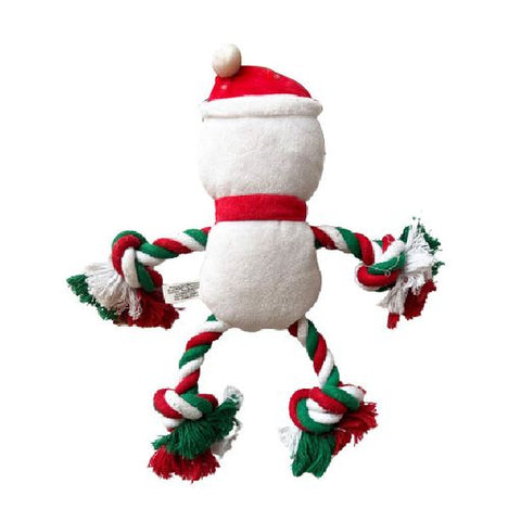Show and Tail - Christmas Plush dog play toy, The Santa's Yelper - with Pull Me and I Rope function and Squeaker belly - Festive Dog Toy 13 Inch.