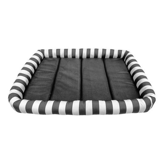 Durable Crate Dog Mat Black and White Stripe