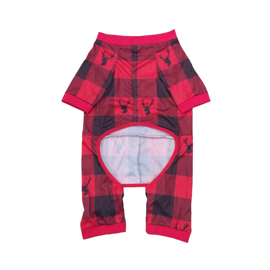 Howl-iday Pajamas - Plaid Pattern In Shades Of Red
