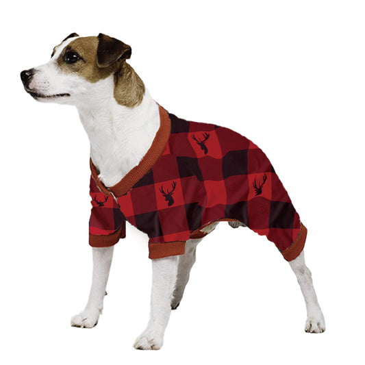Howl-iday Pyjamas - Plaid Pattern In Shades Of Red