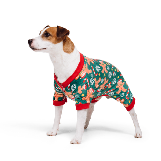 Howl-iday Pajamas - Gingerbread Man and Candy Cane Onesie