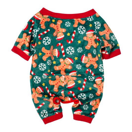 Howl-iday Pajamas - Gingerbread Man and Candy Cane Onesie