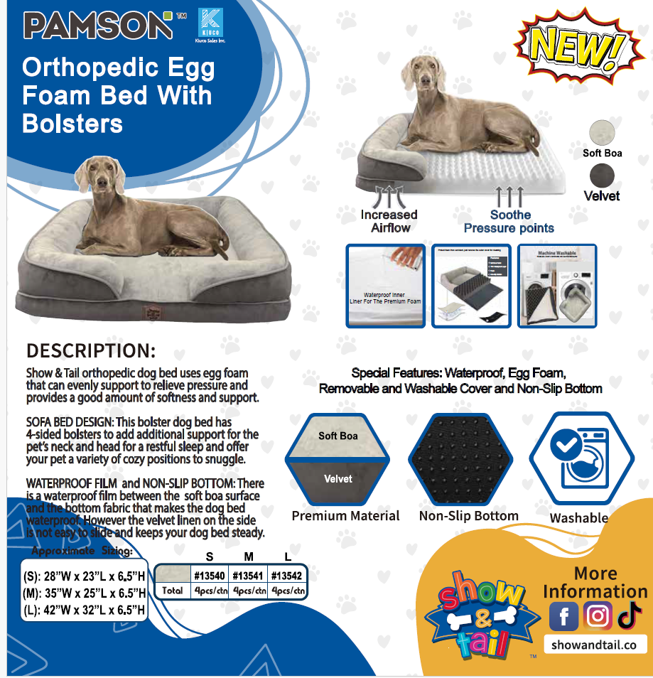 Orthopedic Egg Foam Bed with Bolsters